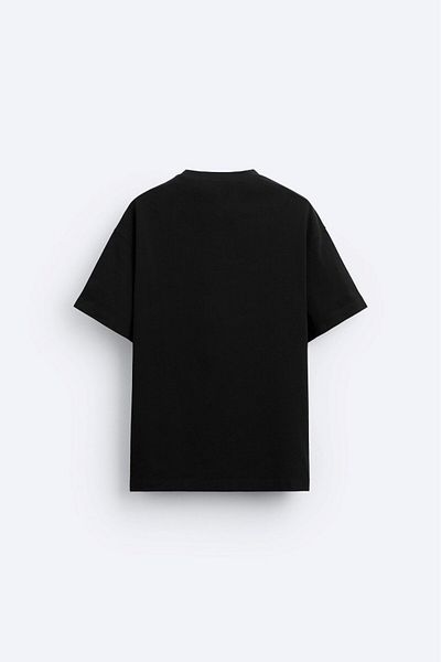 The Champ Clothing Ανδρικό μπλουζάκι Classic Aesthetic Text Printed Μαύρο Oversize