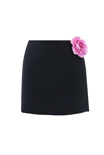 NOK İSTANBUL Nok Cupra Serisi Flower Mini Skirt Siyah