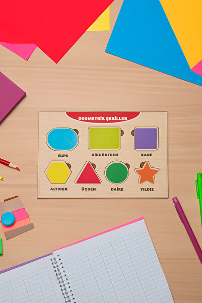 printkonsept أنا أتعلم الأشكال الهندسية - لغز خشبي للعثور على اللغز