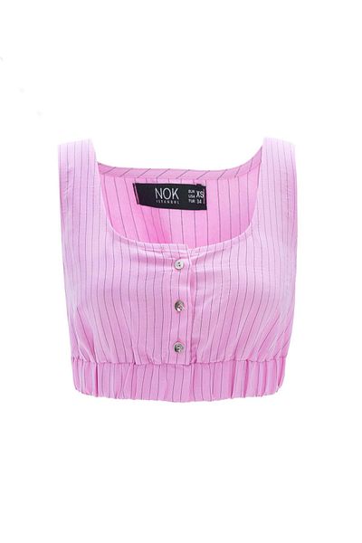 NOK İSTANBUL Pink Nok Star Cupra Crop Top