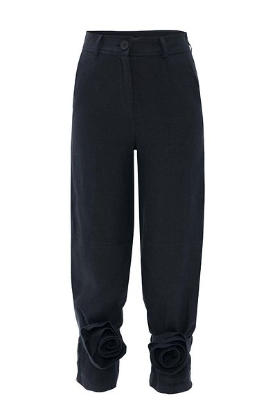 NOK İSTANBUL Black 100% Linen So Cool Trousers