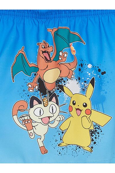 LC Waikiki LCW Boy - Spodenki kąpielowe z nadrukiem Pikachu, elastyczny pas
