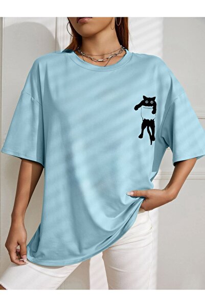 horan Υπερμεγέθη μπλουζάκι με χαριτωμένο σχέδιο γάτας