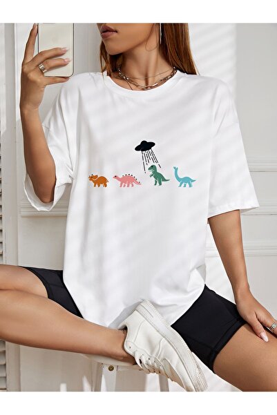 horan Μπλουζάκι με στάμπα Alien Dinosaur Oversize