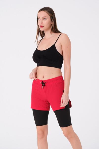 C&City Κόκκινο γυναικείο κολάν 870 Μοντέλο Sea Short