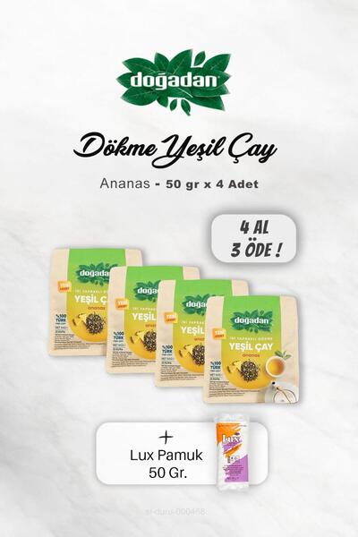 Doğadan 4 AL 3 ÖDE Doğadan Dökme Yeşil Çay Ananas 50 gr, Pamuk