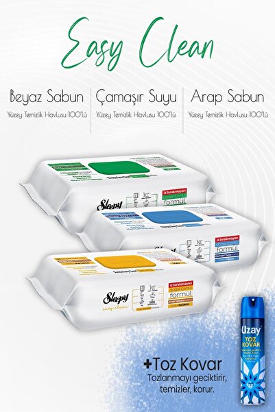 Sleepy Easy Clean Temizlik Havlusu Arap Sabunu, Çamaşır Suyu, Beyaz Sabun Kat...