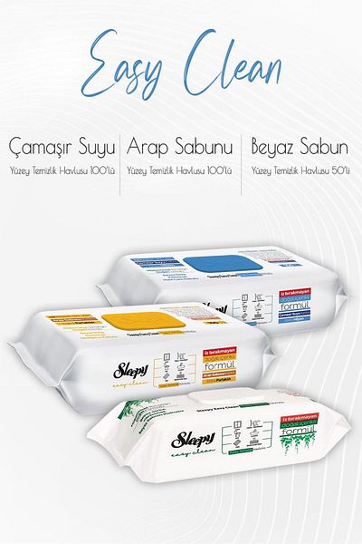 Sleepy Easy Clean Surface Cleaning Towels 50pcs, Bleach Additive 100pcs and Arabian Soap Additive 1