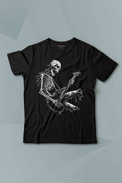 Kendim Seçtim Tricou pentru copii - Skeleton Playing Guitar Heavy Metal Skull Rock Tricou imprimat