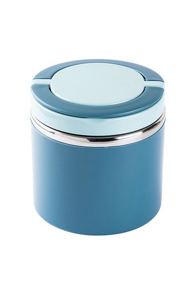 Tantitoni 036-01-TEDEMEI BLUE STAINLESS STEEL ROUND FOOD CARRY CONTAINER 630ML