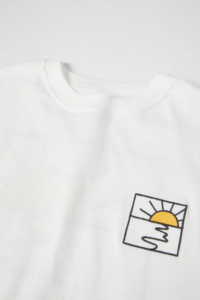 The Champ Clothing Бяла детска тениска с щампа Sea Breeze - Sun Design
