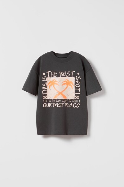 The Champ Clothing Παιδικό μπλουζάκι Smoke Colored Palm printed - Γραμμένο