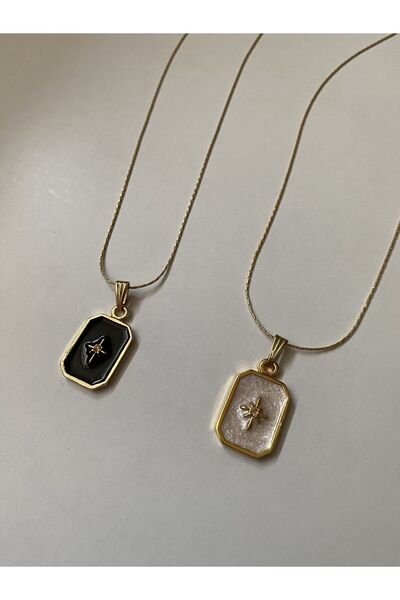 Fiamoss Kadın 2'li Kutup Yıldızı Plaka Kolye