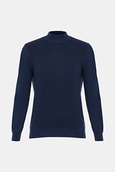 W Collection İNDİGO LACİVERT YARIM BALIKÇI YAKA KAZAK