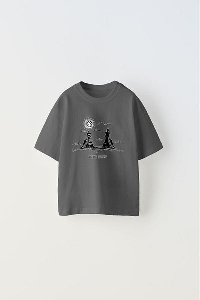 The Champ Clothing Smoke Colored Children's T-shirt - Written Walking Chess Design, Printed