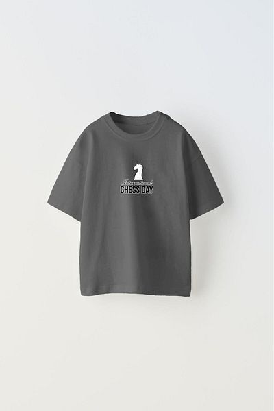 The Champ Clothing Int. Chess Day - Smoked Printed Children's T-shirt, Written Chess Design