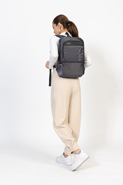 By Hakan -08 Σακίδιο πλάτης USB για φορητό υπολογιστή - Γκρι για καθημερινά, ταξίδια και αθλήματα