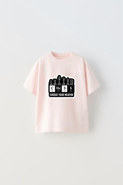 The Champ Clothing Pink Children's T-shirt - Choose Your Weapon Printed and Chess Design