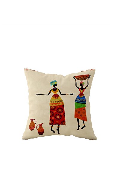 linazaitun Ethnic Patterned Single Side Hidden Zipper Pillow Case Throw Pillo...