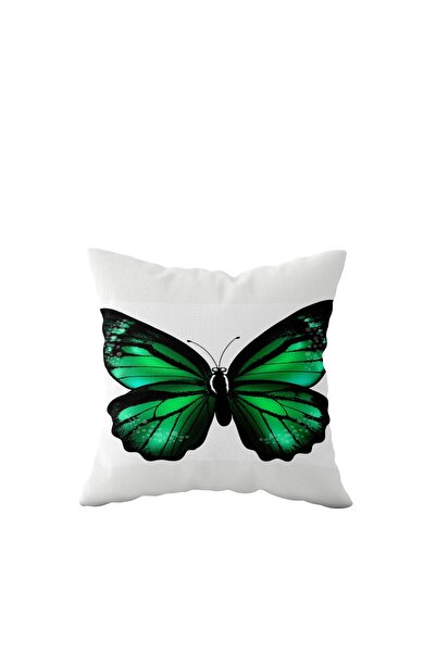 linazaitun Butterfly Patterned Single Side Hidden Zipper Pillow Case Throw Pi...