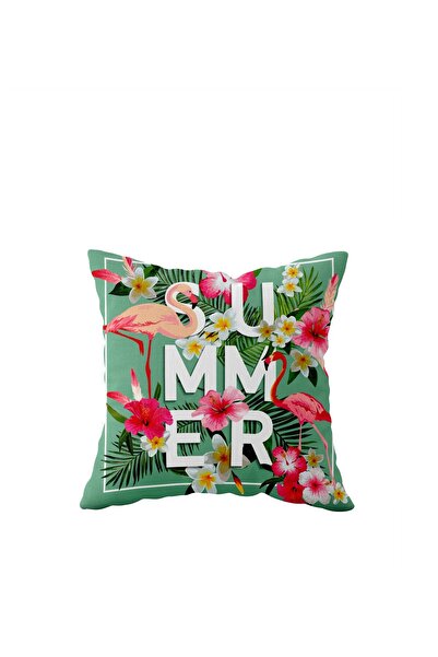 linazaitun Summer Pattern Single Side Hidden Zipper Pillow Case Throw Pillow ...