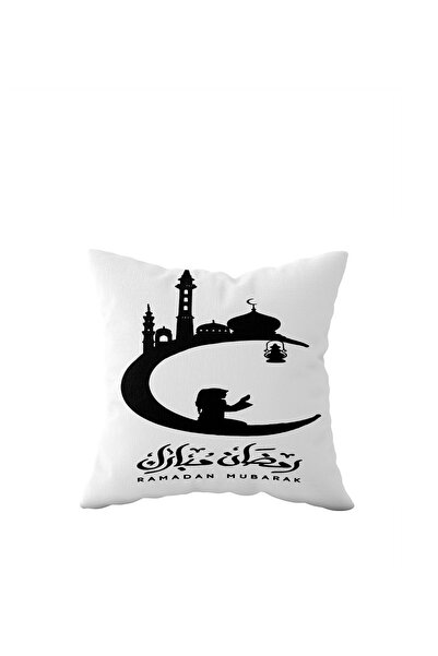 linazaitun Ramadan Mubarak Mosque Single Sided Hidden Zipper Pillow Case Thro...