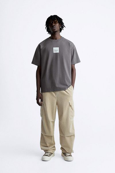 The Champ Clothing Ανδρικό μπλουζάκι με λαιμόκοψη Syzygy Written Oversize Smoked