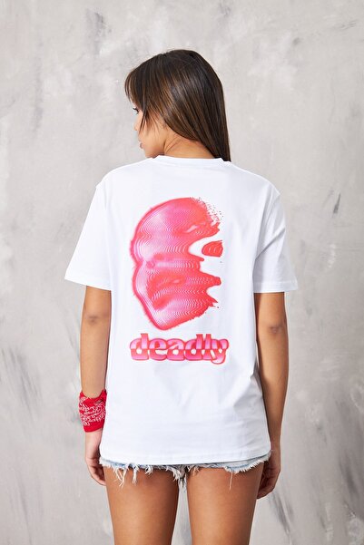 The Champ Clothing Γυναικείο μπλουζάκι White Deadly Printed Face Design
