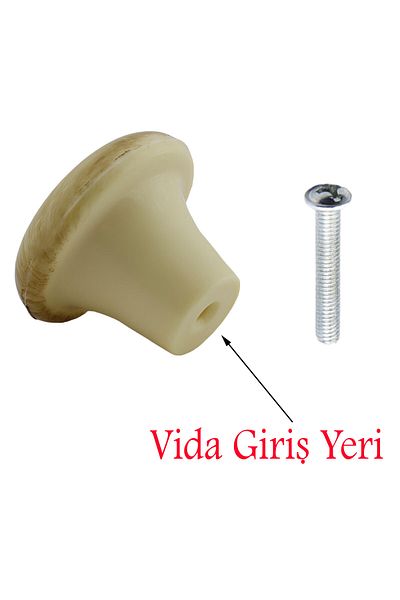 Badem10 (PLASTIC HARD) Buton ciupercă Mobilier din fag Sertar de bucătărie Dulap dulap Mâner Mâner 5 buc