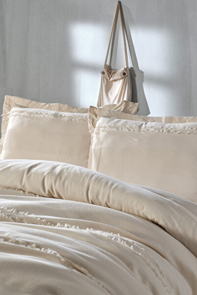 Doqu Home Σετ Παπλωματοθήκη Carla Μονό - Κρέμα