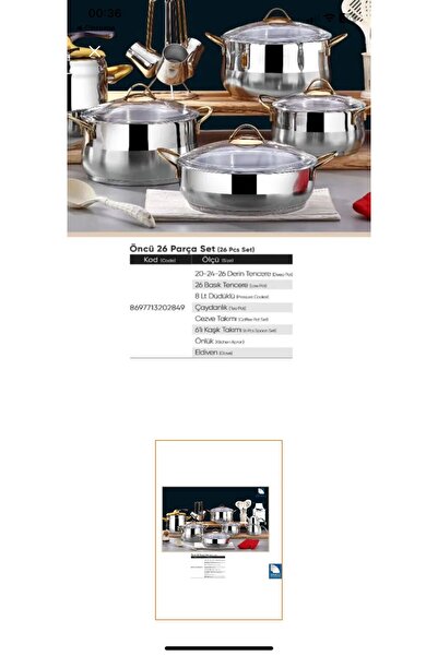 Öncü 26 Pcs Çelik Çeyiz Seti