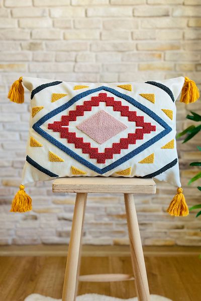 SWITA Husă de pernă cu design special decorativ unic brodat cu pumn