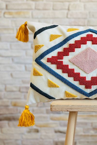 SWITA Husă de pernă cu design special decorativ unic brodat cu pumn