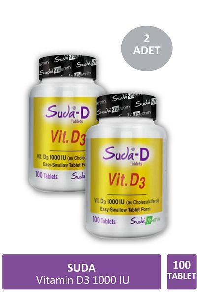 Suda Vitamin D3 1000 IU - 100 Tablets