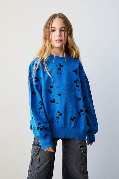 DeFacto Disney Mickey & Minnie Girls' Oversize φούτερ - Crew Neck B9882a824sp