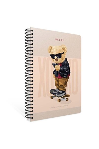 Gıpta Xoxo Spiralli Krem Sert Kapak 120 Yaprak 17*24 Kareli Defter