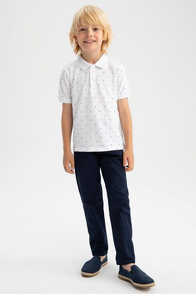 DeFacto Navy Blue Gabardine Boy's Trousers - Tyc00407345634