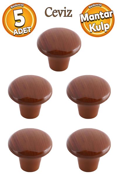 Badem10 (PLASTIC HARD) Buton ciupercă Mobilier din nuc Sertar de bucătărie Dulap dulap Mâner Mâner 5 buc