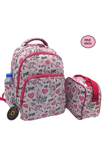 Bevitton Flamingo Pattern School Bag with Waterproof Fabric Foil Feeding