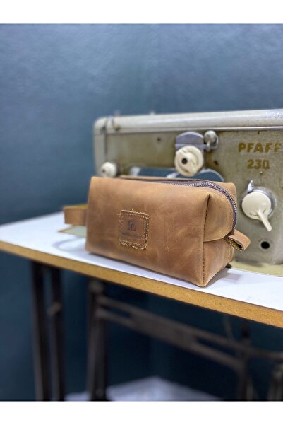 özdemirler deri Geantă de călătorie unisex din piele naturală castaniu - Dopp...