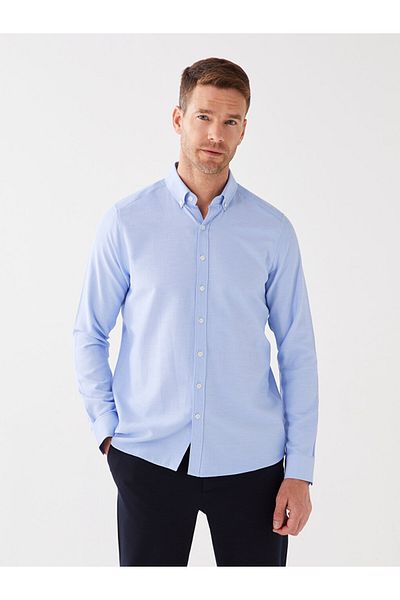 LC Waikiki Oxford Men's Shirt - Slim Fit, Long Sleeve