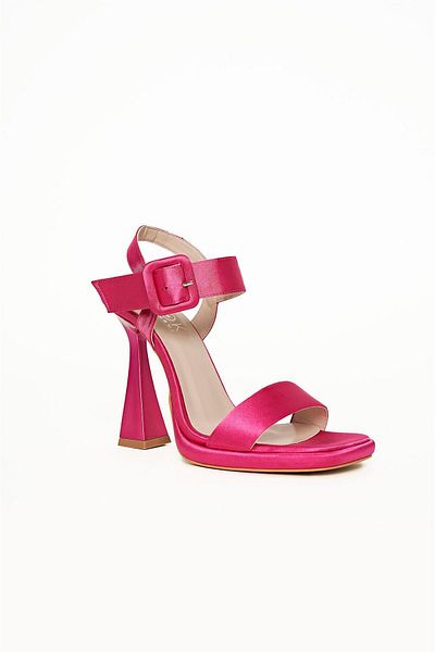 NOK İSTANBUL Fuchsia Satin High Heels - Cool Mode Series