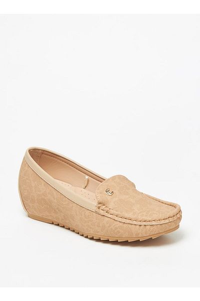 Le Confort Floral Print Slip-On Wedge Heeled Moccasins