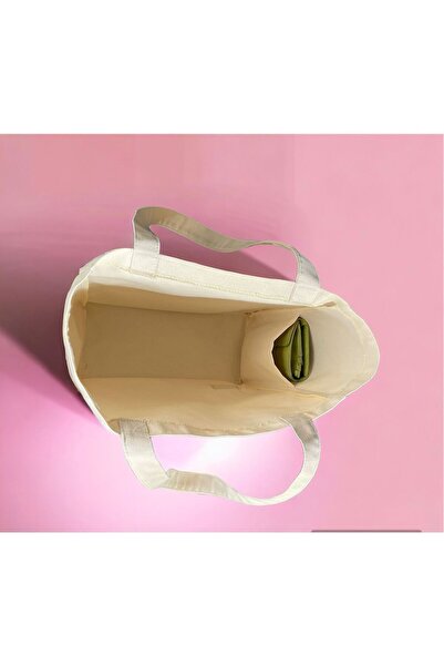 LİFENES Κατάλληλο για επεξεργασία στο σχολείο, την αγορά, την παραλία, καθημερινή Dak Fabric Cream Tote Shoulder Bag Punch