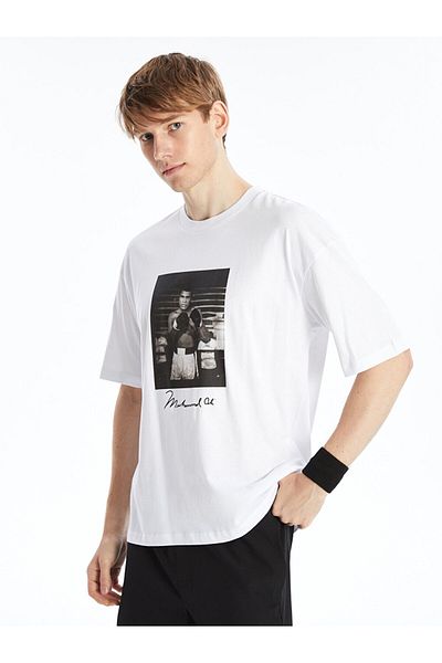 LC Waikiki Muhammad Ali bedrucktes Dry-Tech-T-Shirt für Herren – Rundhalsausschnitt, kurze Ärmel