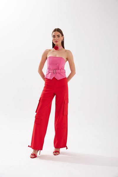 NOK İSTANBUL Full Length Cargo Pants Red
