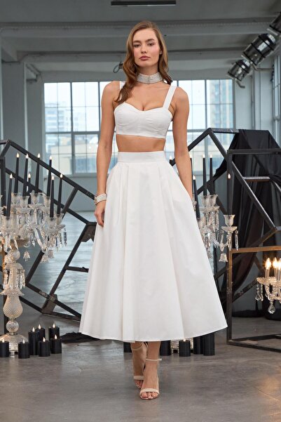 NOK İSTANBUL Extravaganza Maxi Skirt White