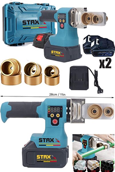 STAXX POWER 21500WH Ultra Güçlendirilmiş Titanyum PPRC 15 Pilli Çift Akülü Plastik Boru Kaynak Makinesi Seti