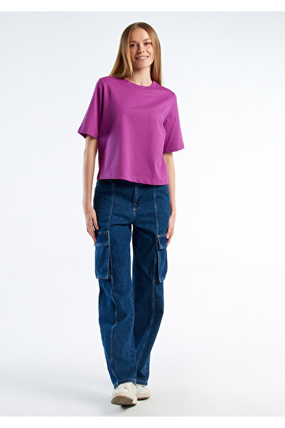 United Colors of Benetton Tricou pentru femei Koton Boxy Fit violet