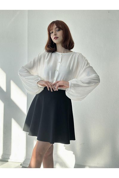 Retrobird Fustă mini Evazată scurtă Valerie Femei Negru